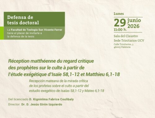 Nueva tesis doctoral sobre el Evangelio de Mateo y la mirada crítica de los profetas sobre el culto