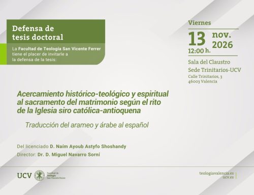 El sacerdote iraquí Naím Shoshandy defenderá su tesis sobre el matrimonio según el rito de la Iglesia siro católica-antioquena